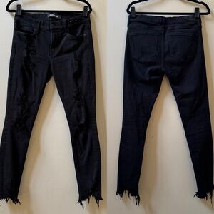 Express Distressed Ankle Legging Black Jeans Size 6
